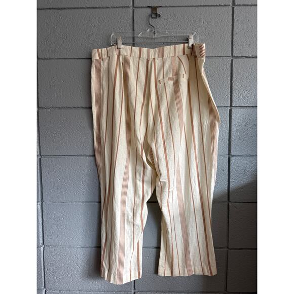 Women's Modcloth Plus Size New Opportunity Striped Linen Blend size 18 Twee Boho - Picture 4 of 5